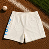 Baseball Lifestyle 101 B101 Diamond Relaxed Fit Sweatshorts Sz M Cream Blue NWOT