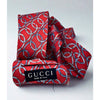 Gucci Silk Tie Red Equestrian Horsebit Geometric Made in Italy Luxury Classic