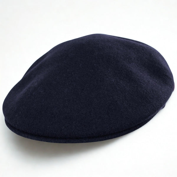 Kangol 504 Wool Earflap Hat Navy XL Classic Flat Felt Cap Mens EUC