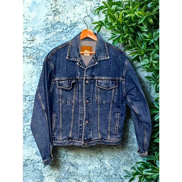 GAP Denim Jacket Vintage 90s Medium Blue Jean Trucker Style Made in Costa Rica