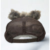 3D Plush Bear Snapback Hat Brown Grizzly Teddy Trucker Cap OSFA Vintage 1980s