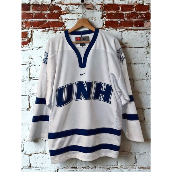 University of New Hampshire Wildcats UNH Nike Hockey Jersey White Sz. M Y2K NCAA