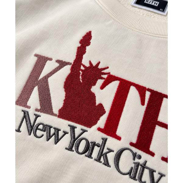 Kith NYC Liberty Color Crewneck Sweatshirt Men's XL Cream 2025 Exclusive NWOT