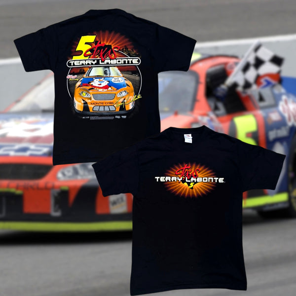 Terry LaBonte Frosted Flakes T-shirt Nascar Texas Tony Tiger Chevy Vintage Sz. L