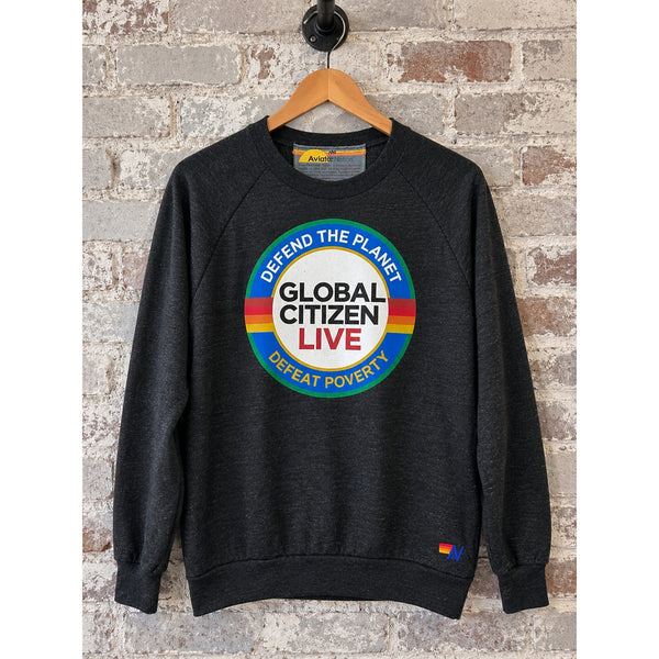 Aviator Nation Global Citizen Live Sweatshirt Charcoal Gray Large USA Unisex