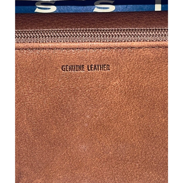 Fossil Saddle Cargo Flap Clutch Wallet Brown Leather NWT Y2K w Box