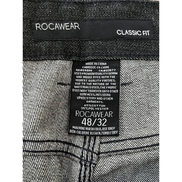 Rocawear Jeans 48x32 Vintage Deadstock Classic Fit R Flap Raw Black Red NWT