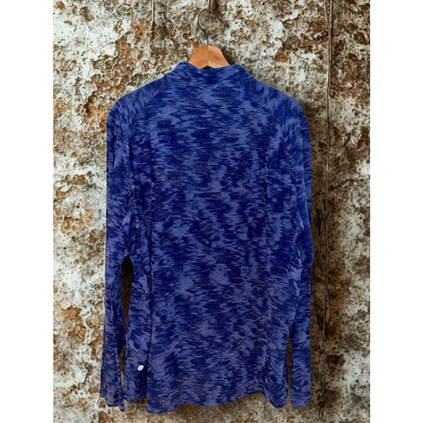 Lululemon Surge Warm Half Zip Pullover Blue Camo Rulu Running Gym Mens XL