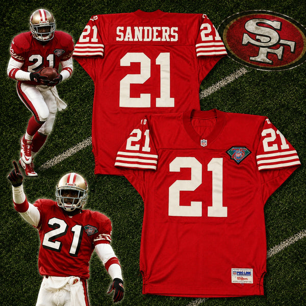 San Francisco 49ers Deion Sanders 1994 Authentic Wilson Pro Line Jersey 46 EUC