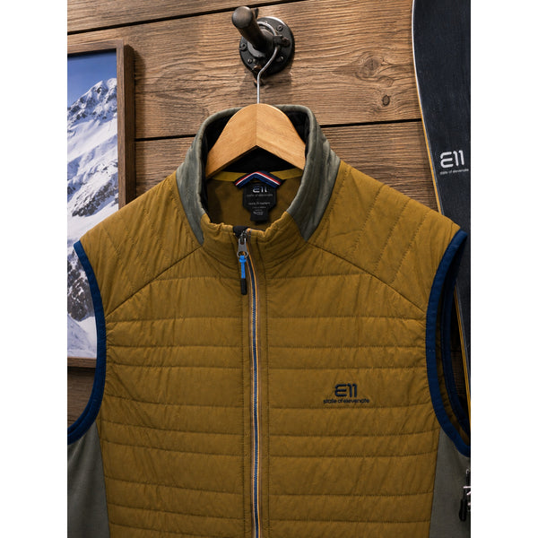 State of Elevenate Fusion Stretch Insulated Vest Men's XL Mustard Brown NWOT