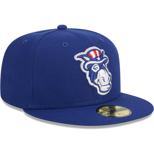 New Hampshire Fisher Cats New Era 59FIFTY Uncle Sam Donkey Hat Sz. 7 NWT