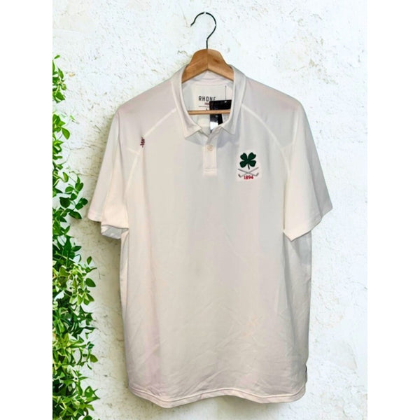 Rhone M22 Delta Pique Polo Morris County Golf Club Clover Logo NWT Sz L