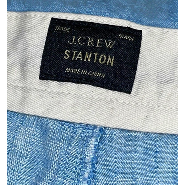 J. Crew Stanton Shorts 36x9 Blue Linen Cotton Baird McNutt Irish Linen Blend NWOT