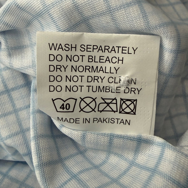 Collars & Co Large Blue Tattersall Polo Semi-Spread Dress Collar Performance NWT