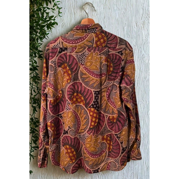 Agnes b Homme Paris Button Down Shirt Size 42 Made in France Paisley Cotton