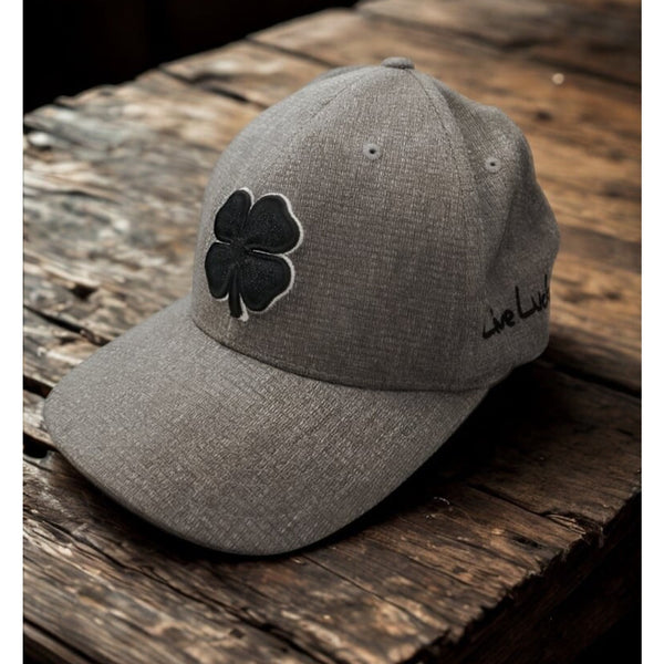 Black Clover Hat Cap Size L/XL Flex Fitted Gray Live Lucky EUC