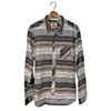 Flint & Tinder Mens Cotton Shirt Brown/Gray Striped Large Made in USA
