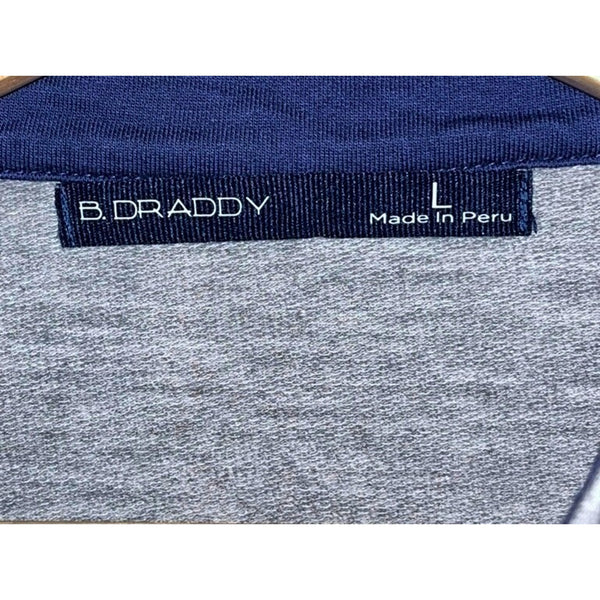 B Draddy 1/4 Zip Pullover Men’s Large Gray Pima Cotton Blend Golf Performance