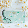 Kate Spade Medium L-Zip Lucy Wristlet Day Tripper Scattered Daisies Floral NWOT