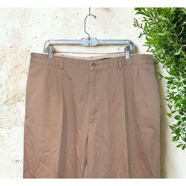 Polo Ralph Lauren Polo Chino Pants Mens 40x30 Beige Classic Fit Pleated Cotton