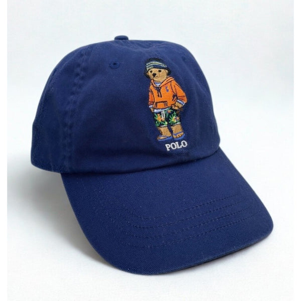 Polo Ralph Lauren Polo Bear Hawaiian Hat Navy Leather Strap Adjustable Rare