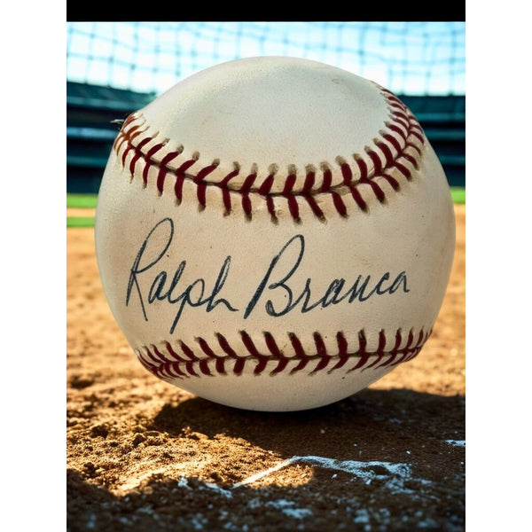 Ralph Branca Signed Autographed ONL Baseball Brooklyn Dodgers Vintage Rawlings