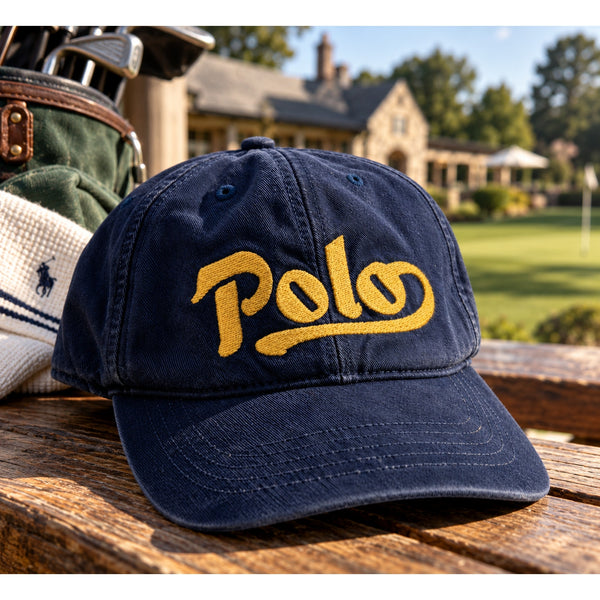Polo Sport Ralph Lauren Vintage 2000 Logo Twill Ball Cap Hat Blue Rare Cotton