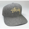 Stussy Wool Snapback Hat Cap Gray Purple Undervisor Big Logo Rare Streetwear
