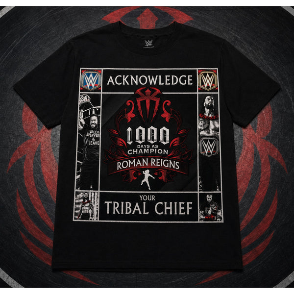 Roman Reigns WWE 1000 Days Champion Tribal Chief T-Shirt Men's Large Black