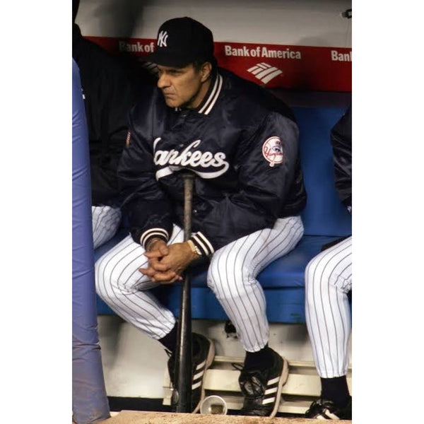 New York Yankees Majestic Authentic Dugout Jacket USA Flag Navy Sz S Vintage