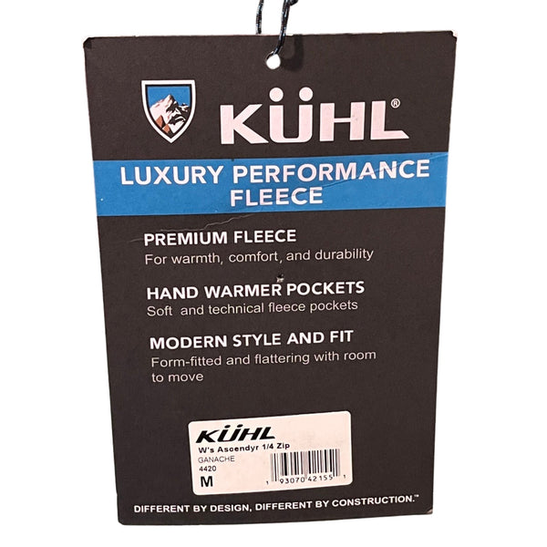 Kuhl Ascendyr 1/4 Zip Fleece Womens M Ganache Pullover Hiking Top MSRP $110