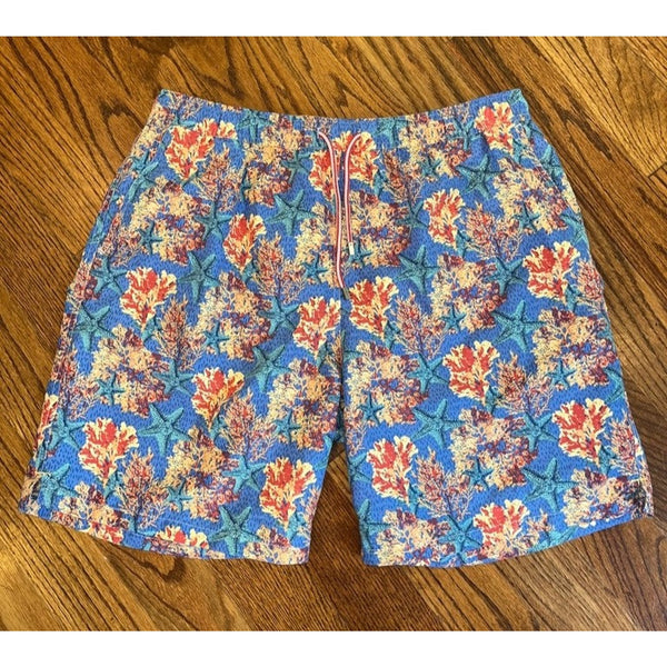 Peter Millar Seaside Collection Swim Trunks Mens XL Coral Reef Starfish Beach NW