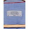 ETON Slim Fit Dress Shirt 17 43 Blue White Stripe Spread Collar Luxury Cotton