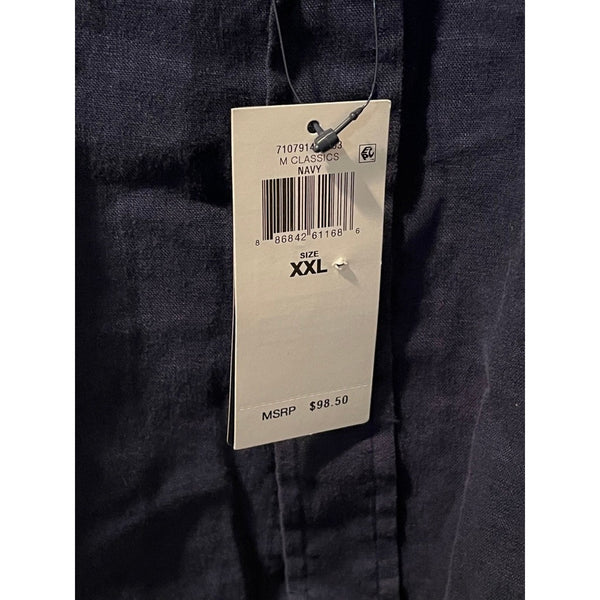 Polo Ralph Lauren Linen Shirt Men 2XL Navy Classic Fit Button Down Pony NWT