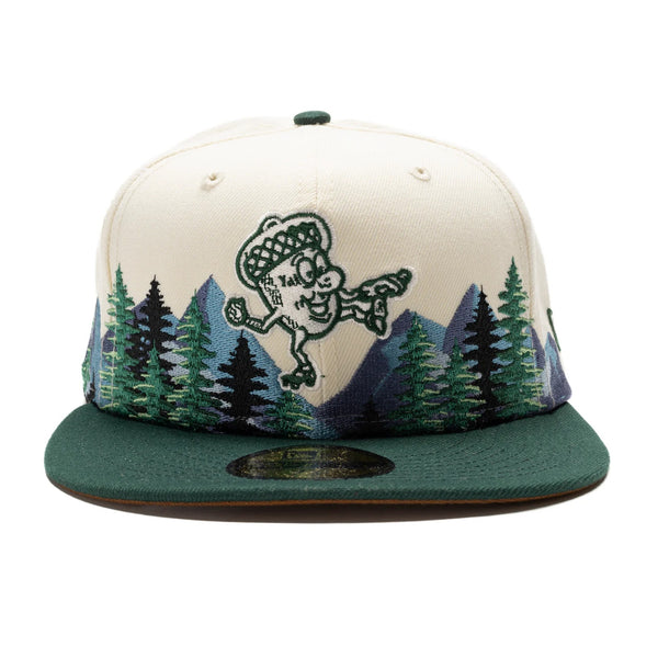 Oakland Oaks Acorns New Era 59FIFTY Outdoor Fitted Hat Sz. 8 RARE