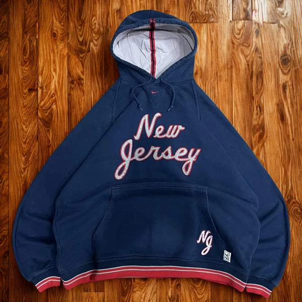 New Jersey Nets Hoodie XL Center Swoosh Y2K NBA Vintage Nike