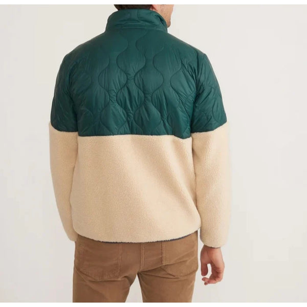 Marine Layer Archive Bariloche Sherpa Jacket Medium Green Tan Full Zip Rare NWOT