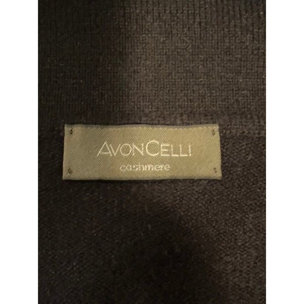 Avoncelli 100% Cashmere Sweater Polo Mens 58 XXL Black Made In Italy Luxury