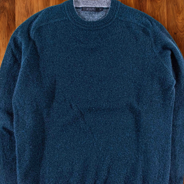 Raffi 100% Cashmere Crew Neck Sweater Blue Green Men’s Size M Luxury Knit
