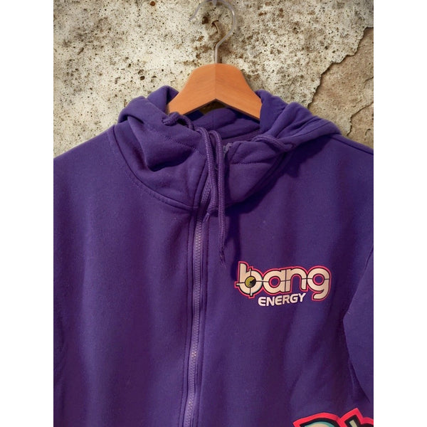 Bang Energy Hoodie Purple Full Zip Mens M Graphic Y2K Monster Energy