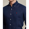 Polo Ralph Lauren Linen Shirt Men 2XL Navy Classic Fit Button Down Pony NWT