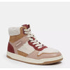 Coach CE872 Hi Top Sherpa Sneakers Cherry Light Camel Suede Women’s 10B NIB