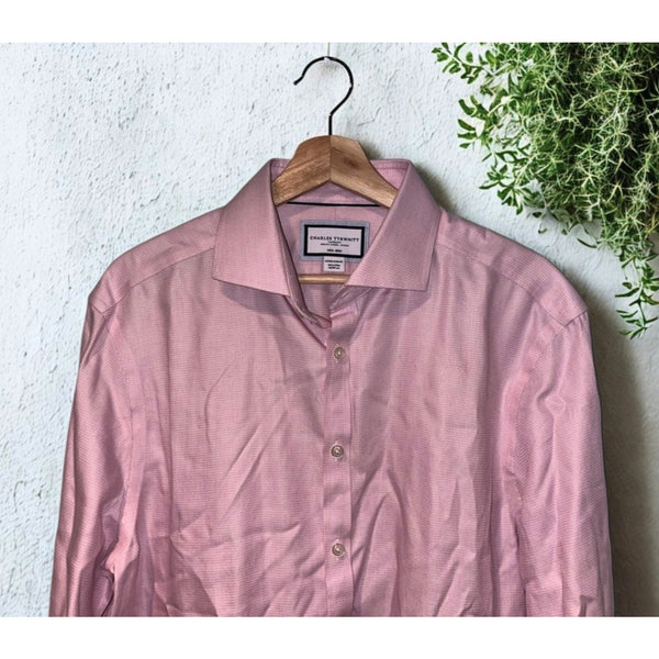 slim fit dress slacks Charles Tyrwhitt Dress Shirt Non Iron Extra Slim Fit Pink Men's 16.5/3 – EH  Treasures