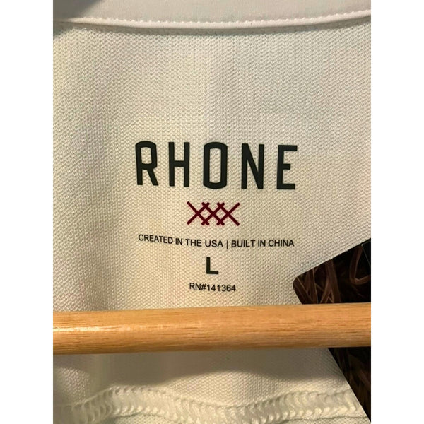 Rhone M22 Delta Pique Polo Morris County Golf Club Clover Logo NWT Sz L