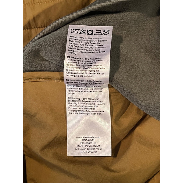 State of Elevenate Fusion Stretch Insulated Vest Men's XL Mustard Brown NWOT