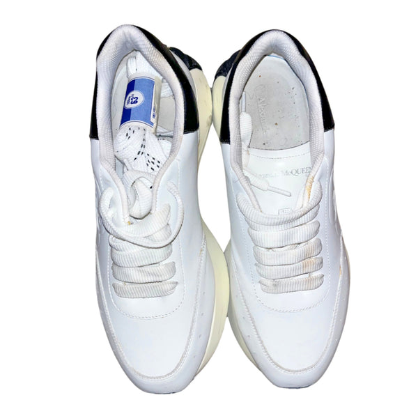 Alexander McQueen Sprint Runner Sneakers Athletic Shoes Black/White Sz. 11/44