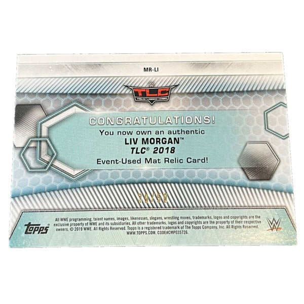 Liv Morgan 2019 Topps WWE Women's Division Mat Relics Orange #d 39/50 #MR-LI