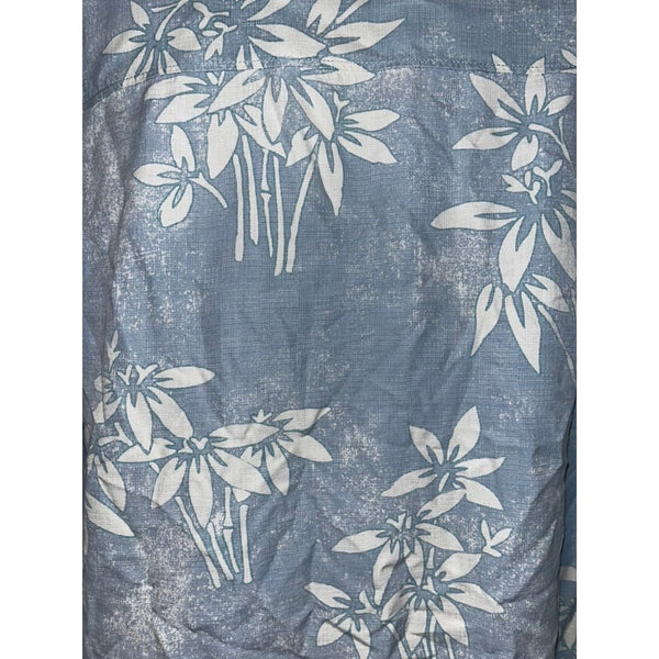 Tommy Bahama Silk Hawaiian Shirt Men’s L Blue Floral Camp Shirt 100% Silk