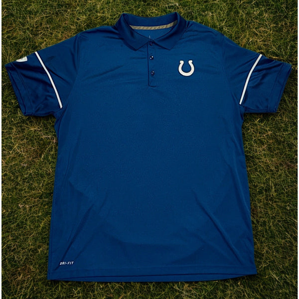 Indianapolis Colts Nike Dri-FIT Polo Shirt Men's XL Blue NFL Training NWOT