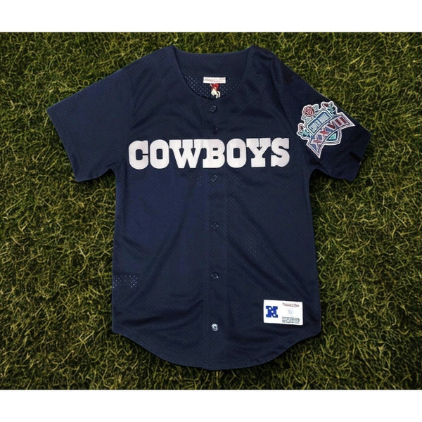 Dallas Cowboys Mitchell & Ness Mesh Button Jersey Super Bowl XXVII Sz L NWT